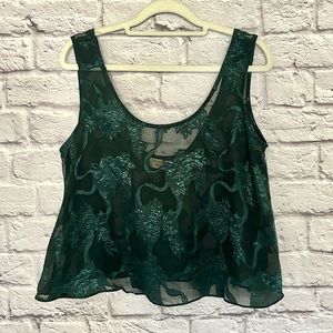 Victoria Secret Gold Label Satin & Mesh Rose Tank Top